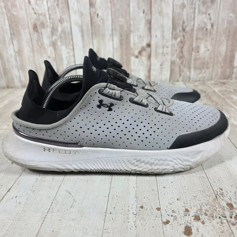 Under Armour Flow SlipSpeed Mens Grey Black Training Shoes 3026197-107 Size 11